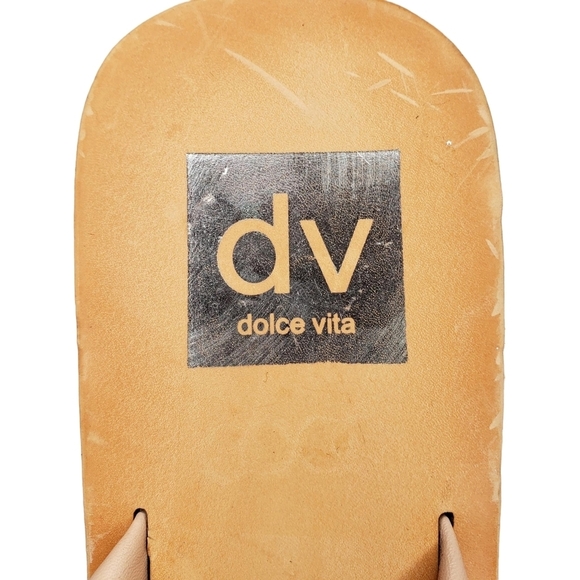 DV by Dolce Vita | Joanna Cream Puffy Vegan Leather Open Toe Slip On Sandals 8 - Picture 9 of 11
